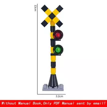 MOC Creative Expert City Train Светофоры Рельсы Переезд Железнодорожный экспресс Кирпичи Строительные блоки DIY Игрушки для детей Подарки
