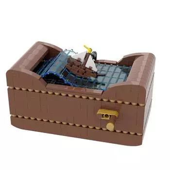 Moc Creators Expert Ship At Building Blocks Modular Sailboat Automatic Mechanical Wave Ideas Bricks Model Kids Diy Toys Gift