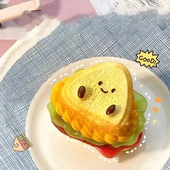 Mochi Taba SquishyNEW Extra Thick Sandwich Baby Toast Pinch Fidget Toy Layered Burger Split Sandwich Toy Antistress Autism Gift