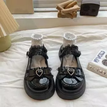 мода Butterfly Knot Shallow Новые женские туфли Mary Janes Весенние туфли на платформе для женщин Платье Студенты Женские туфли Lolita Туфли-лодочки 34 бежевый