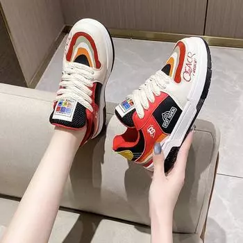 мода Горячие продажи Mandarin Duck Shoes Burst Rainbow 2024 Осень Новая мода Сетевая красная повседневная женская обувь Кроссовки Женские 35 синий