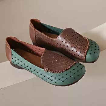 мода Новые модные кожаные туфли женские повседневные туфли на плоской подошве женские туфли темпераментные туфли для мам 35 бежевый
