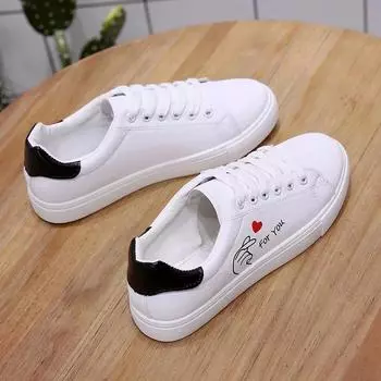 мода Zapatos Blancos Pequeos Para Mujer, Zapatos De Cuero Transpirables En Forma De Corazn A La Moda, Zapatos Informales Planos 35 чёрный