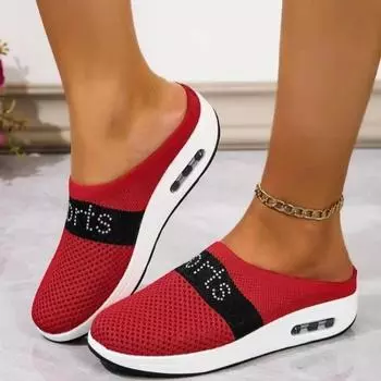 мода Zapatos Planos De Malla Para Mujer, Zapatillas De Media Suela Gruesa, Sandalias Informales Transpirables, Novedad De Sandals 36 чёрный