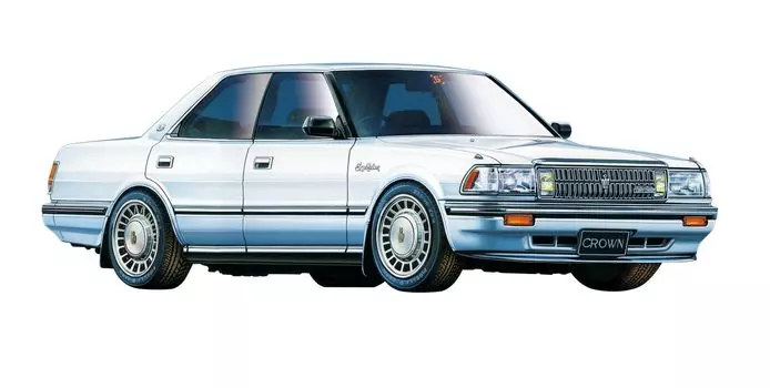 Модель Fujimi Inch Up Series Toyota Crown Series 2000 Royal Saloon Пластиковая модель ID32 1/24 № 32 (130 Нагнетатель) серебряный