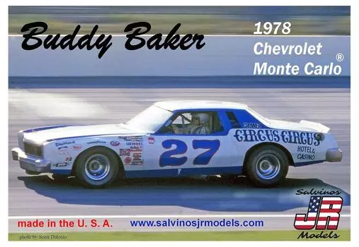 Модель Salvinos NASCAR 1978 Chevrolet Monte Carlo Buddy Baker Пластиковая модель SJMBBMC1978O JR 1/25 #27