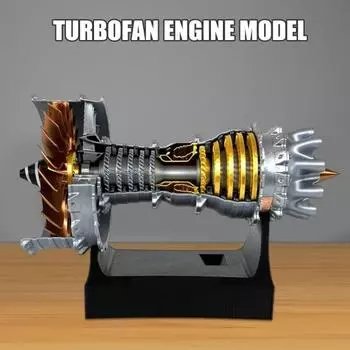 Модель турбовентиляторного двигателя Yousheng TR900, работающая фигурка авиационного двигателя A380, декоративный элемент в виде турбореактивного авиационного двигателя, игрушка для обучения механике и науке серебряный