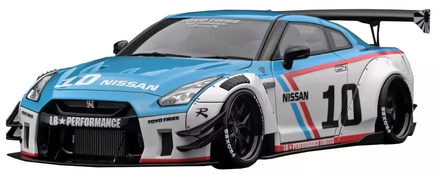 Модель зажигания Nissan R35 тип 2 готовый продукт 1/43 LB-WORKS GT-R Белый/Синий