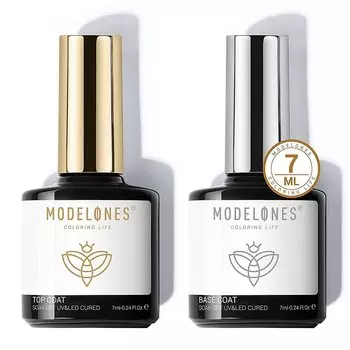 Modelones Gel Nail Top Coat Kit Base Coat Top Coat Set UV LED Compatible Quick Dry & 7ml2