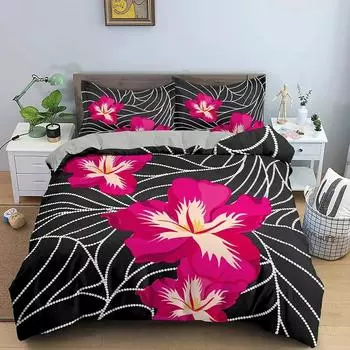 Modern Bedding Set Floral Pattern Duvet Cover Bedroom 3D Comforter Covers Single Twin King Size Quilt Cover Home Textile 70x133cm 2pcs