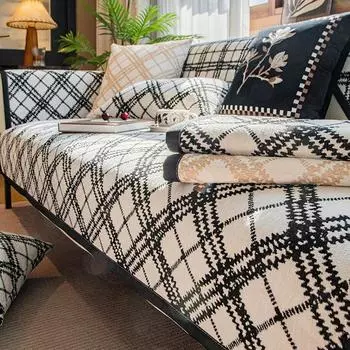 Modern Chenille Sofa Cushion Four Seasons Applicable Simple And Elegant Anti-Slip Lightweight Luxury High-End Feel Sofa Cover 70x70cm 1pcs