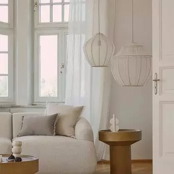 Modern Fabric Pendant Lights For Living Room Dining Room Home Decorations Chandelier Bedroom Bedside Hanging Lamp Cold White