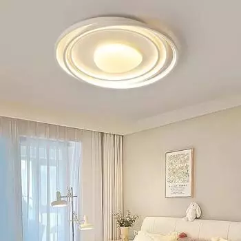Modern LED Ceiling Lamp For Living Room Aisle Kitchen Study Bedroom Ceiling Chandelier Creamy wind Home Decor Lighting Fixture Tricolor(no RC)
