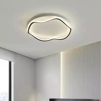 Modern LED Creative Wave Ceiling Lamp Remote Control Dimming for Living Dining Room Bedroom Lighting Fixture Lustre Home Decor Cold White(no RC)