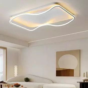 Modern LED Simple Wave Ceiling Lamp For Living Dining Children s Room Bedroom Aisle Corridor Lighting Fixture Lustre Home Decor Cold White(no RC)