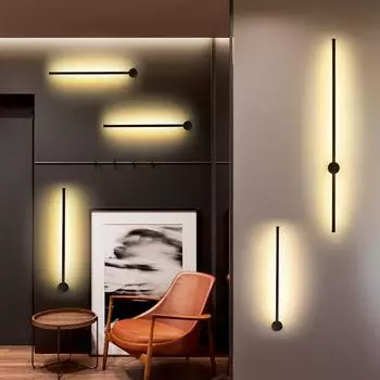 Modern LED Wall Lamp 40/60/80/100cm Rotatable RGB Lighting Indoor Decor Lamps Living Room Bedroom Bar Study Room Lighting Lustre
