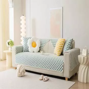 Modern Light Luxury Style Leather Cushion for Four Seasons Thickened fleece-lined Sofa Cushion Plush Non-Slip Simple Sofa Cover 70x70