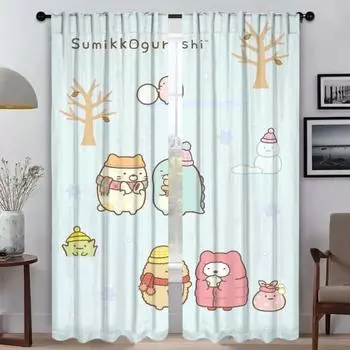 Modern Living Room Curtains for Camera Sumikkos Gurashis Blackout Curtain Halloween Decoration Partition Home Interior Curtains W50xH70cmx2pcs-CL
