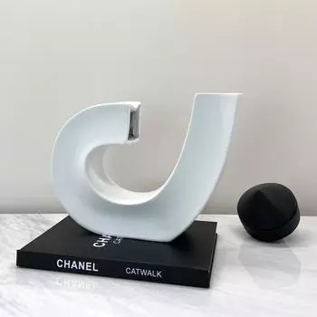 Modern Minimalist Creative Abstract Musical Note Ornaments Geometric Resin White Model Room Hotel Soft Decorations
