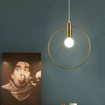 Modern Pendant Light For Lobby Dining Room single ring Arts Decoration lighting Antique Gold suspension Pendant Lamp E14 lights Not Include Bulbs золотой