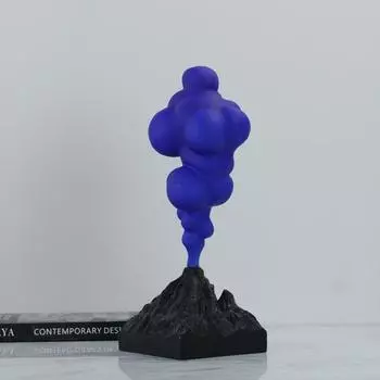 Modern Simple Resin Cartoon Volcano Ornaments Blue Paint Wine Cabinet TV Cabinet Living Room Study Soft Decorations