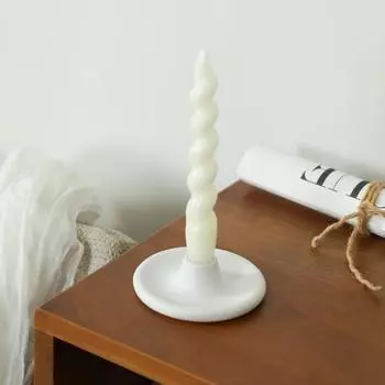 Modern simple round black and white ceramic candle holder candle holder ornaments creative living room candle holder table decoration HP876-1W White Candle Holder