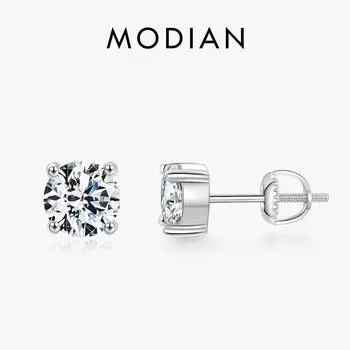 Модиан 1,00 карата 2,00 карата Муассанит D Kleur Lab Diamant Oorknopjes Voor Vrouwen Стерлинговое серебро 925 пробы Basisontwerp Bruiloft Sieraden