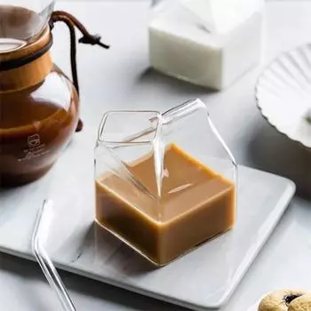 Модная 300 мл коробка для молока в полпинты, стильный креативный мини-кувшин для сливок, стеклянная кружка, чашка для коровьего вымени, оптовая продажа 301-400ml белый