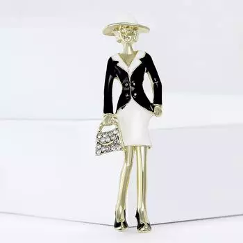 Модная эмалевая сумка из сплава для девочек, брошь, креативный женский костюм из мультфильма, кардиган, корсаж, ювелирные изделия, булавка