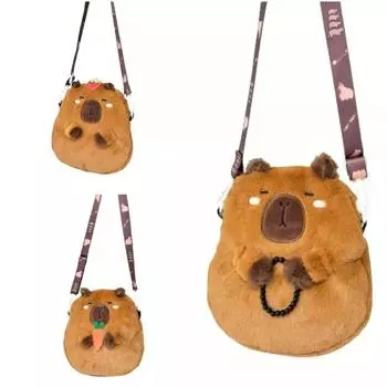 Модная большая вместительная сумка на плечо Capybara Plush, милая повседневная сумка Capybara, школьная сумка для студентов, сумка через плечо