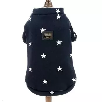 Модная флисовая толстовка Star Pet, свитер, куртка для маленьких собак, кошек, зимнее пальто с круглым вырезом, одежда для щенков, пуделя, ши-тцу, мопса S