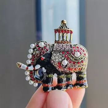 Модная имитация эмали брошь слон животное анти-легкая женская булавка атмосферная новая мужская брошь для костюма аксессуары
