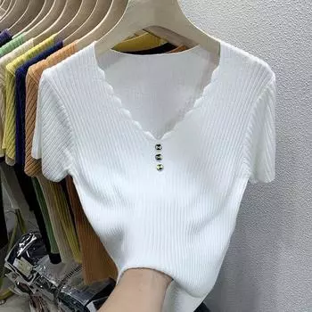 Модная осенняя рубашка из ледяного шелка с коротким рукавом, женская летняя тонкая белая рубашка в западном стиле, полутоп S зелёный
