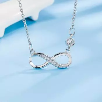 Модная подвеска Infinite Love с цепочкой на ключицу для женщин с микростразами и 8 словами