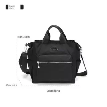 Модная рабочая одежда из ткани Оксфорд, на плечо, женская сумка Classic black [rainproof/13 inch/Ten pocket]]