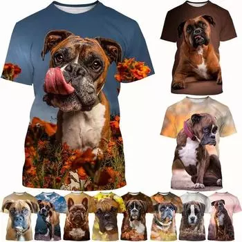 Модная распродажа Homme Boxer Dog 3d футболки модные милые животные щенок графика унисекс персонализированные повседневные футболки с короткими рукавами XXXL синий