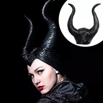 Модная шляпа ведьмы из коровьего рога, карнавальная латексная рога для косплея, маска для Хэллоуина, украшение