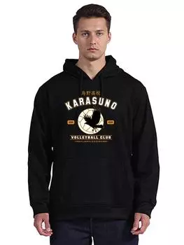 Модная толстовка унисекс Haikyuu Karasuno, волейбольный клуб Eagle, пальто унисекс, хлопковый пуловер, толстовки, японский подарок L