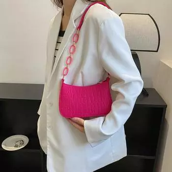 Модная женская сумка Lady Felt Armpit Design Luxury Tote выпущена под полумесяцем Маленькая квадратная сумка