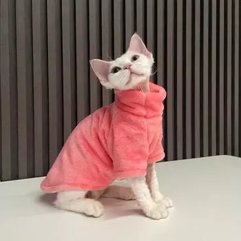 Модная зимняя мягкая теплая одежда для кошек, удобная утепленная одежда для кошек для сфинксов, одежда для кошек, одежда для безволосых кошек и котят, одежда XS