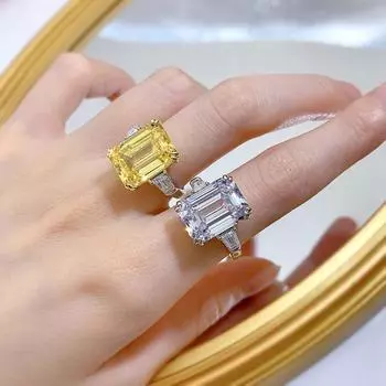 Модное кольцо из 18-каратного белого золота 11*15 мм с сапфиром из курнда для женщин, свадебный подарок, стерлинговое серебро 925 пробы, роскошные ювелирные изделия 5