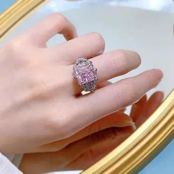 Модное кольцо из белого золота 18 карат, 10*10 мм, с сапфиром, граненый драгоценный камень, обручальное кольцо, юбилей, стерлинговое серебро 925 пробы, ювелирные изделия 9