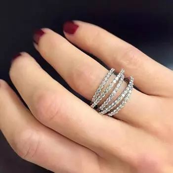 Модное кольцо на палец с кубическим цирконием для женщин, универсальный дизайн, женские кольца, вечерние, повседневная одежда, 2022, современные трендовые ювелирные изделия 6