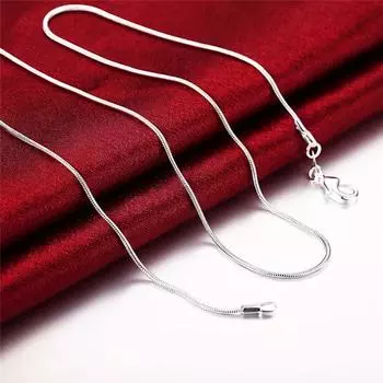 Модное новое посеребренное ожерелье из змеиной кости: Цепочка Wishi 1MM Snake с дизайном Keel Snake Kost