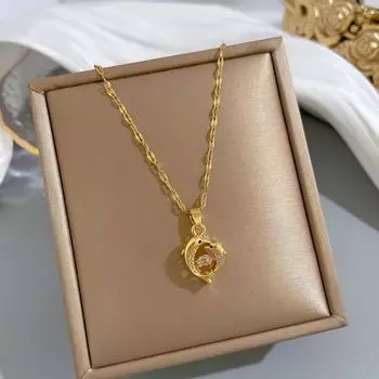 Модное новое стильное ожерелье с подвеской в виде дельфина для женщин, модное, индивидуальное, простое, бриллиантовое ожерелье, оптовая продажа ювелирных изделий