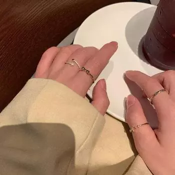 Модное открытое регулируемое кольцо-бантик для женщин Bow ring золотой