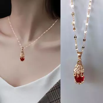 Модное ожерелье с подвеской в виде мифического животного для женщин, ожерелье-цепочка цвета розового золота, свадебные украшения, подарок розового золота
