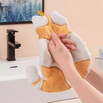 МОДНОЕ полотенце для рук с милым котом для детей, супервпитывающее кухонное полотенце из микрофибры, высокоэффективное полотенце для чистки посуды, кухонные инструменты серый