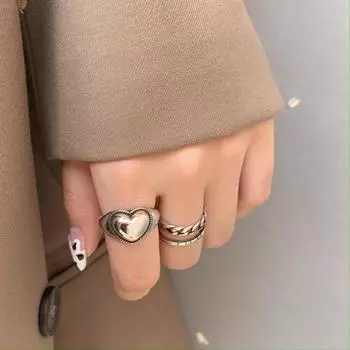 Модное регулируемое кольцо Love на указательный палец, ретро-стиль для женщин и мужчин opening adjustable