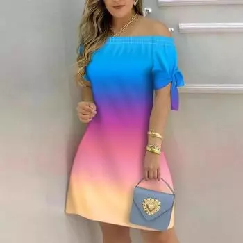 Модное сексуальное женское платье с принтом S розовый